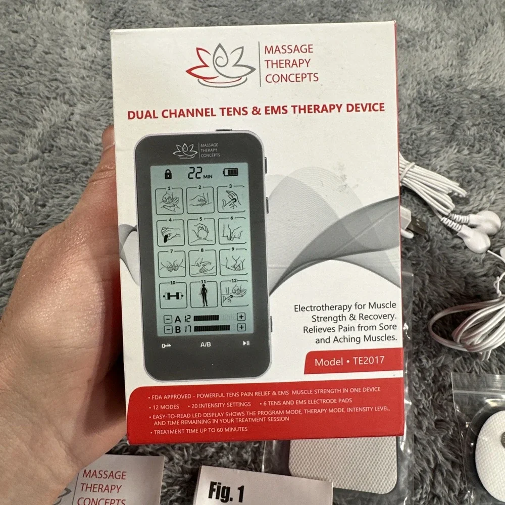 Verve Dual Channel Tens Unit & EMS Therapy Muscle Stimulator 12 Modes TE2017